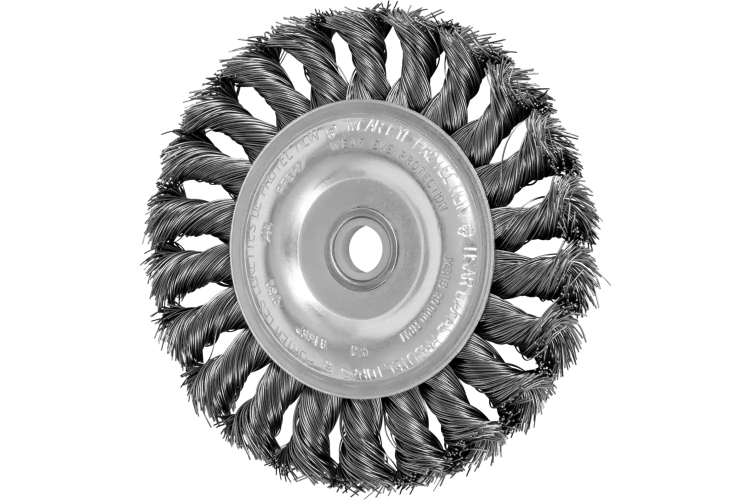 Picture of Pferd Standard Twist Knot Wire Wheel Brush 4" Dia. .014 Cs 1/2-3/8" Arbor Retail